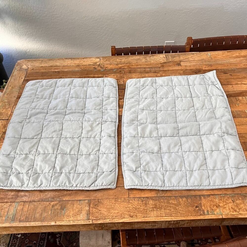 Quince Linen Quilt Pillow Shams Gray 20" x 26"